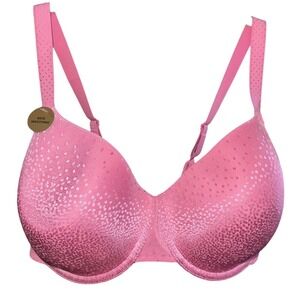 Wacoal Womens 36C Pink Padded Underwire Back Smoothing Bra NWT